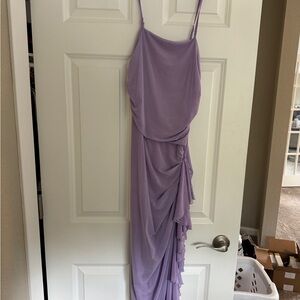 Elegant Lavender Draped Dress